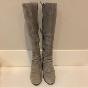 Cole Haan Nike Air Grey Suede Wedge Knee High Boot